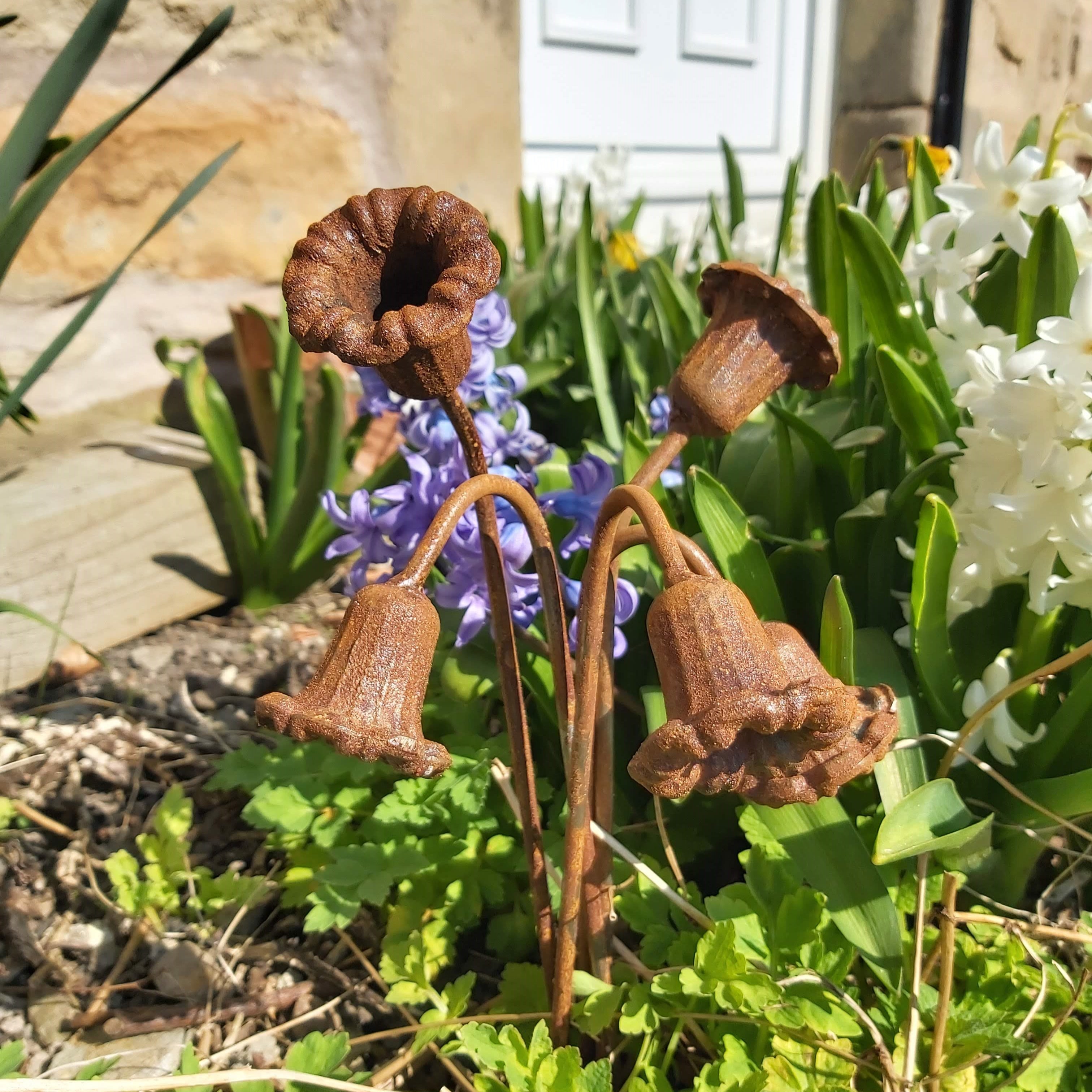 Metal bluebell indoor outdoor art decorations perfect gift for garden and patio