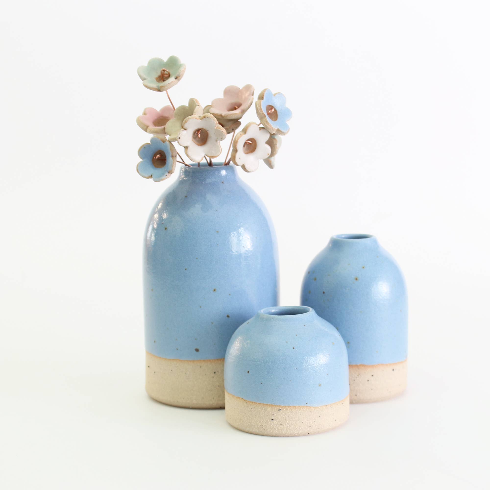 Cornflower Blue Bud Vase Stoneware