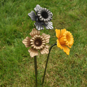 Metal daffodil sculpture outdoor art decorations perfect gift for garden and patio