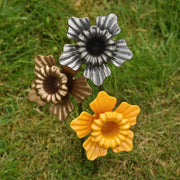 Metal daffodil sculpture outdoor art decorations perfect gift for garden and patio