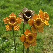 Metal daffodil sculpture outdoor art decorations perfect gift for garden and patio
