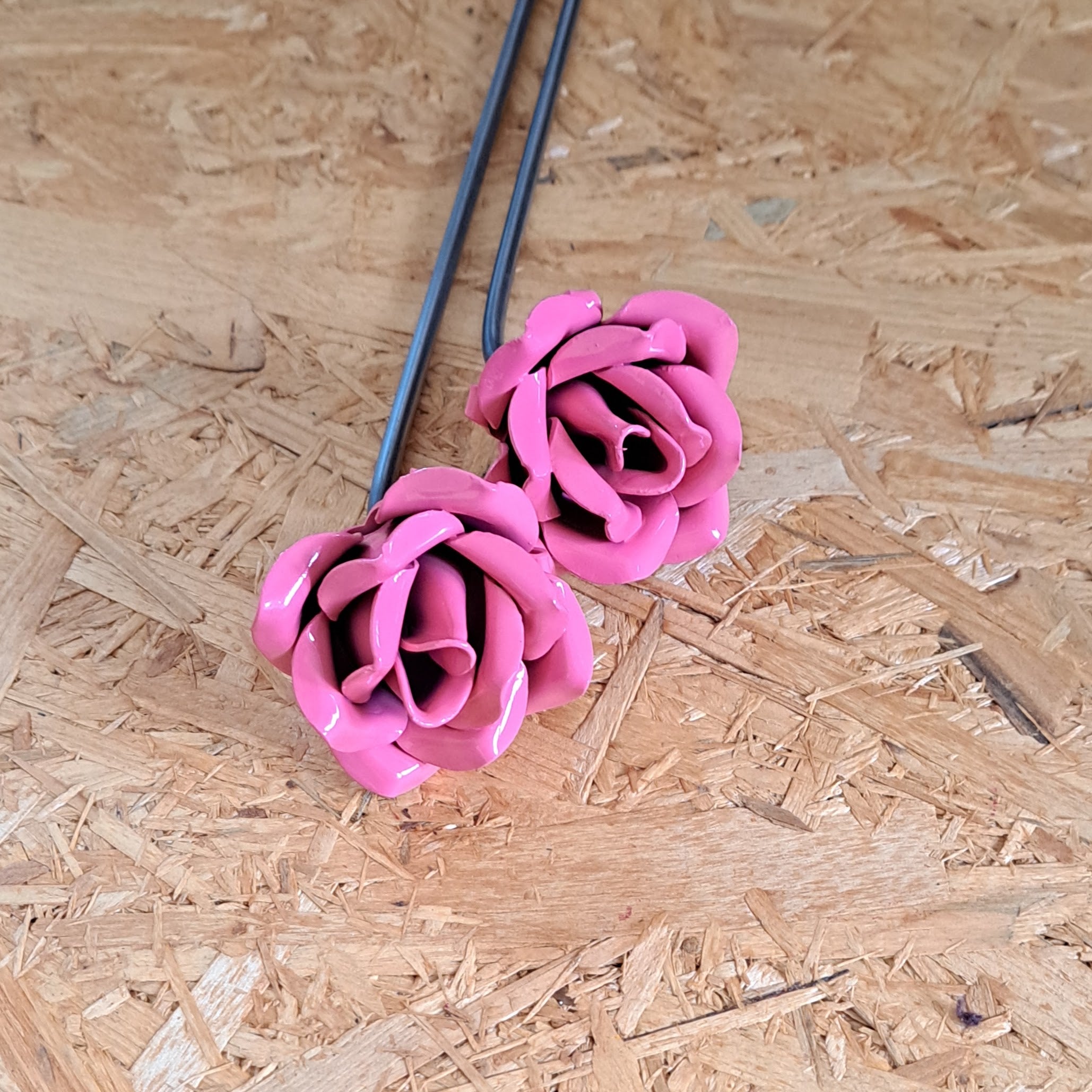 Colourful Steel Rose / Painted metal indoor or garden and patio flower art / Anniversary keepsake / Birthday gift