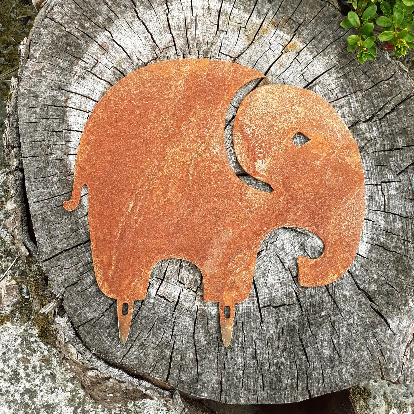 Metal Elephant silhouette garden decoration / outdoor weathering steel elephant / rusted corten steel garden gift