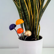 Mini toadstool plant pot decoration / steel fungi vase filler / indoor and outdoor pot pals
